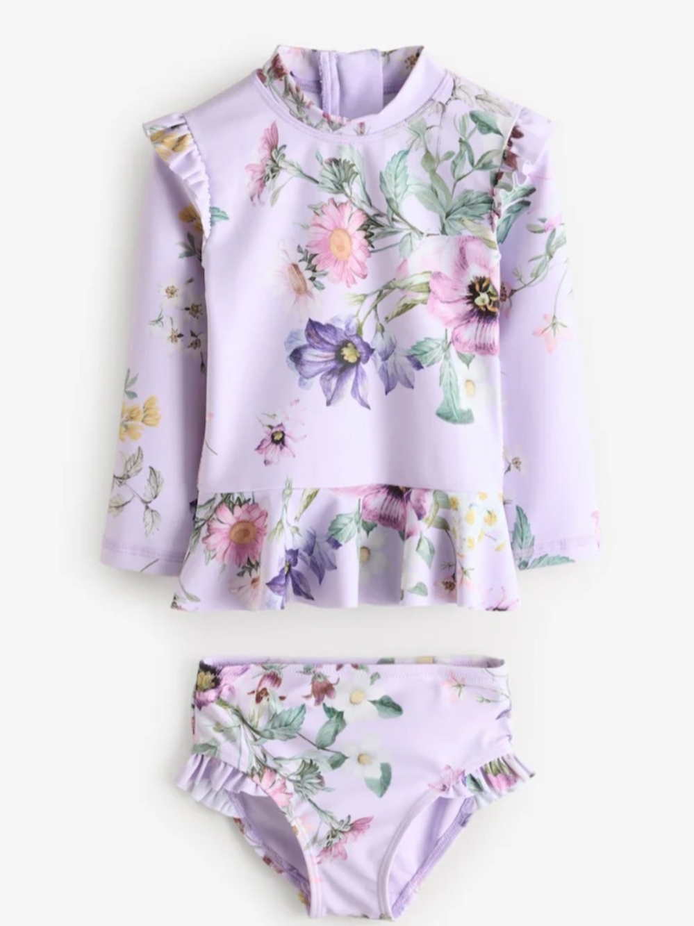 next UK Lavender Floral Long-Sleeve Rash Guard Set (9-12 Months)